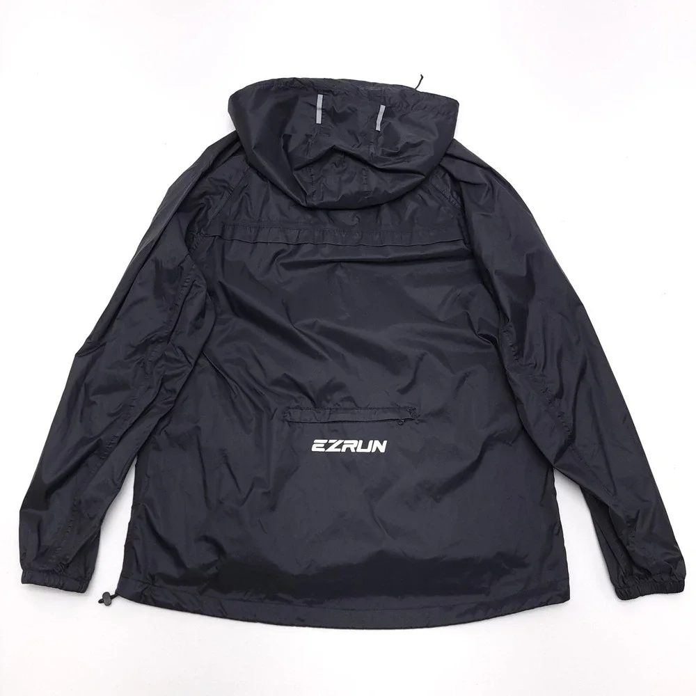 EZRUN Men's M Waterproof Hooded Rain‎ Jacket Lightweight Packable Black